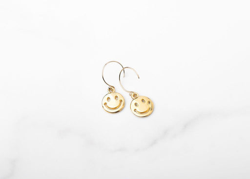 14k gold plated smiley face earrings to add a little joy to your day.
