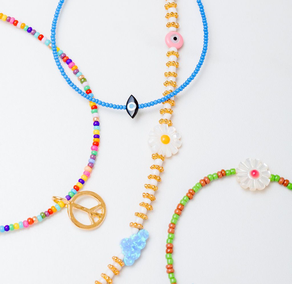 Pastel beaded necklaces