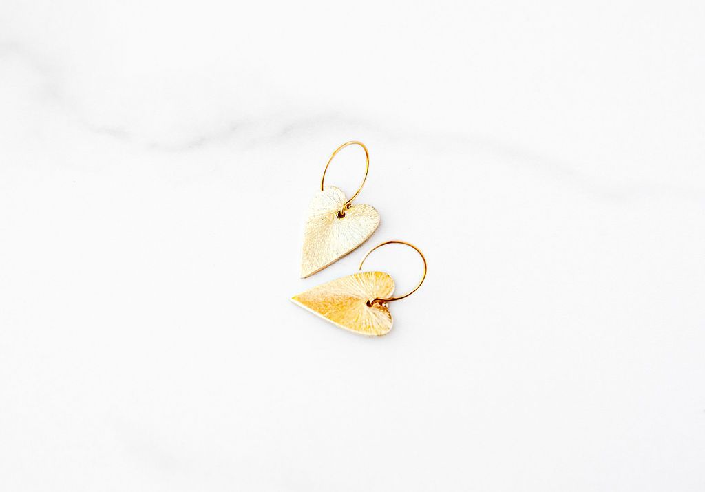14k gold plated heart charm earrings to add a little love to your day.