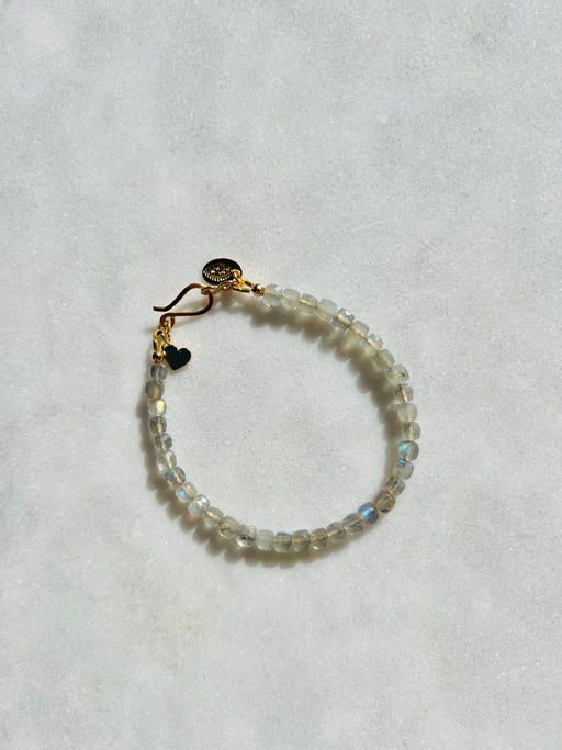 Faceted Labradorite 7” Bracelet - Gold Fill clasp strung on coated gold wire. 